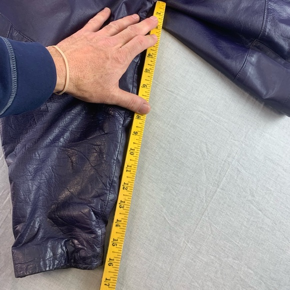 Vintage Danier sport leather coat 90s purple size medium Moto style - Picture 13 of 15